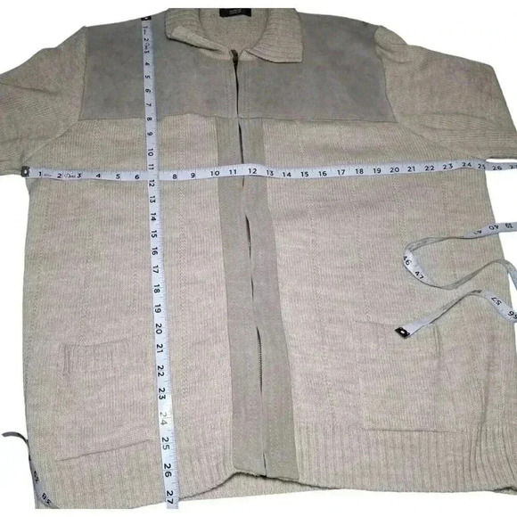 M&S Collezione mens size XL acrylic wool stone full zip soft shell jacket - Picture 7 of 9